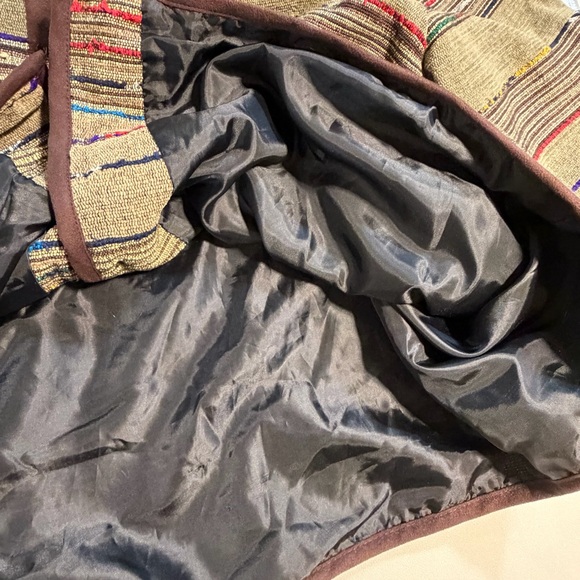 VINTAGE multicolor tapestry jacket blazer long sleeve button front earthy hippie - Picture 9 of 12